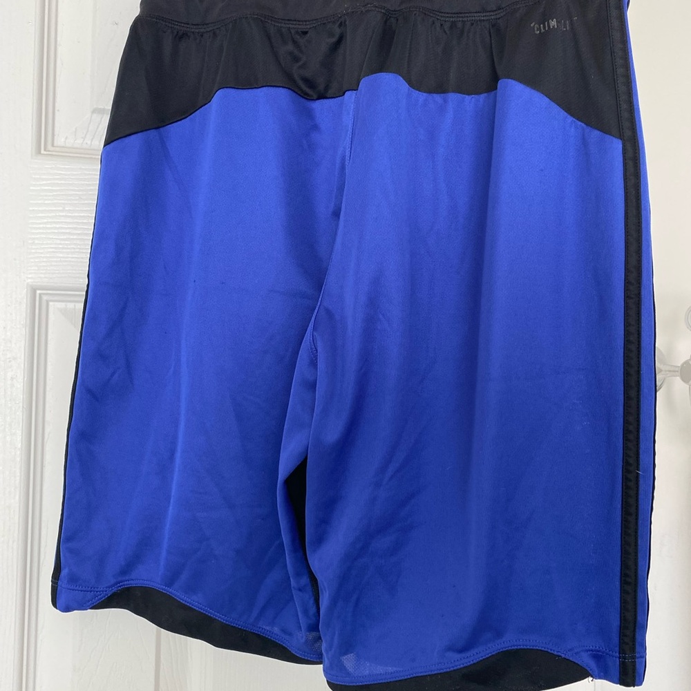 Adidas Men's Royal Blue and Black Climalite Athletic Shorts - Picture 2 of 3